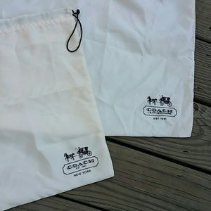 Set of 2 satin Coach dustbags